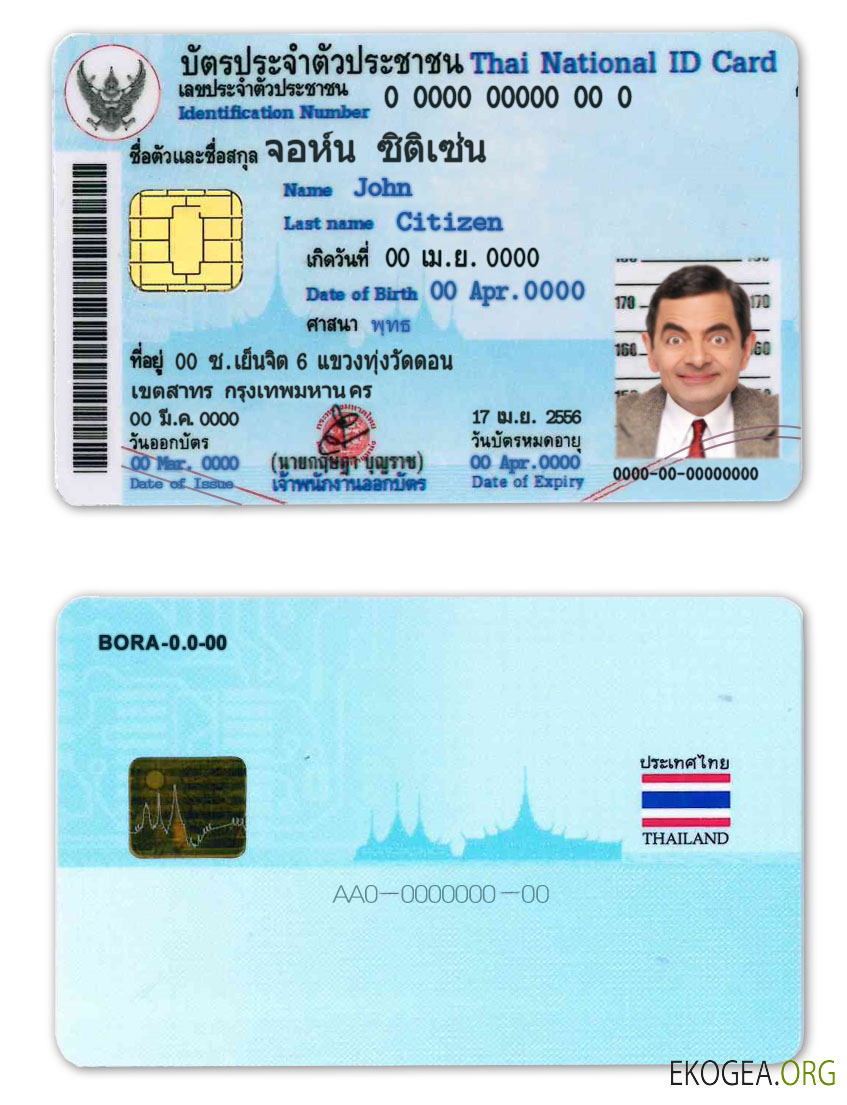 Carte d'identité de la Thaïlande